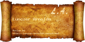 Lunczer Arnolda névjegykártya